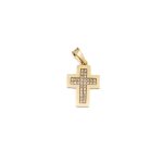14k noi arany kereszt medal cirkonia kovekkel 84731