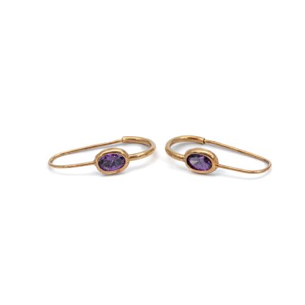 14k noi arany lila koves fulbevalo 84150