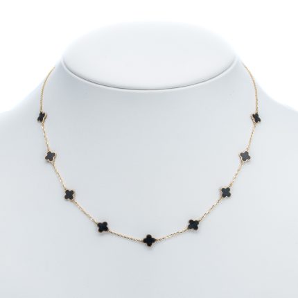 14k noi arany loheres nyaklanc fekete kovel 84599