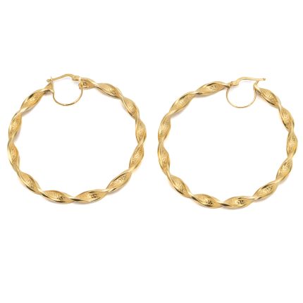 14k noi arany nagy csavart karika fulbevalo gorog mintaval 84508