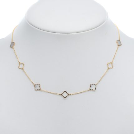 14k noi arany nyaklanc feher lohere diszekkel 84845