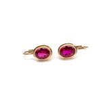 14k noi arany rozsaszin koves fulbevalo 84441