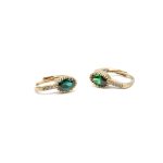 14k noi arany zold koves fulbevalo 84521