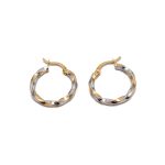 14k noi bicolor arany csavart karika fulbevalo 84876
