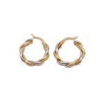 14k noi bicolor arany fonott karika fulbevalo 84899
