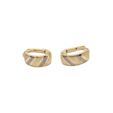 14k noi bicolor arany fulbevalo ferde csikokkal 84894