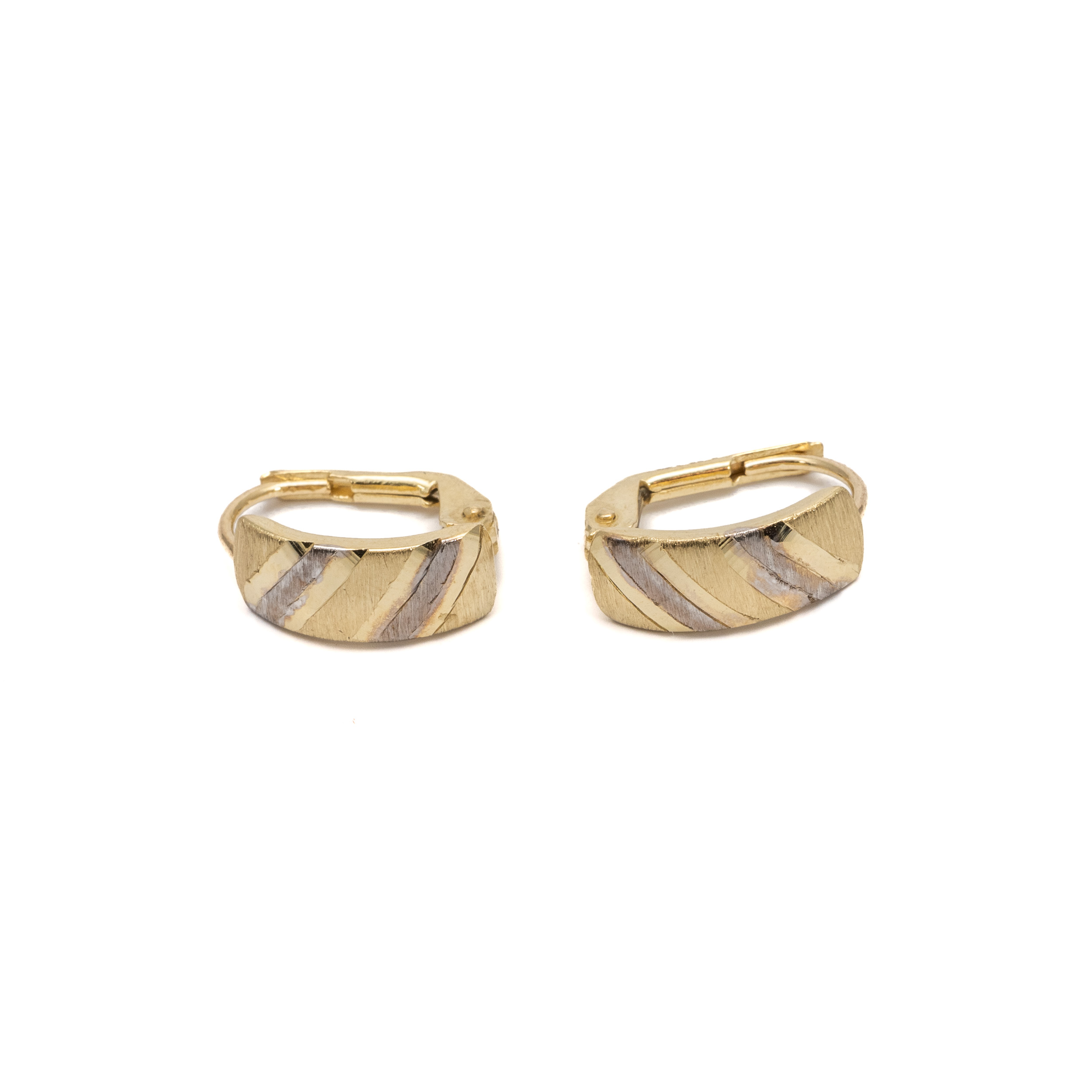 14k noi bicolor arany fulbevalo ferde csikokkal 84894 14k noi bicolor arany fulbevalo ferde csikokkal 84894