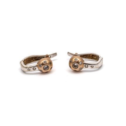14k noi bicolor arany fulbevalo kovekkel 84691