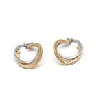 14k noi bicolor arany gorog mintas karika fulbevalo 84162