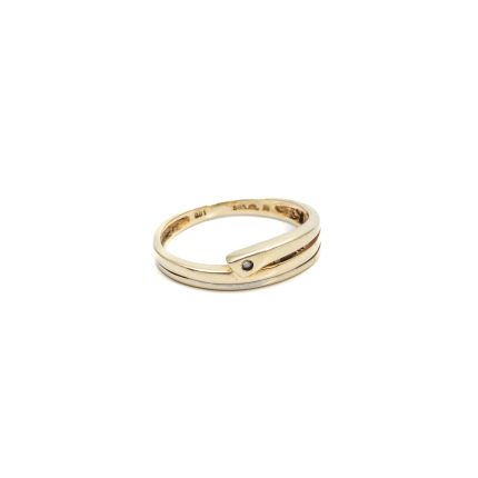 14k noi bicolor arany gyuru cirkonia kovel 84435