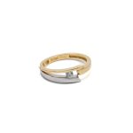 14k noi bicolor arany gyuru cirkonia kovel 84494
