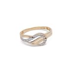 14k noi bicolor arany gyuru gyemantvesett csomo mintaval 84156