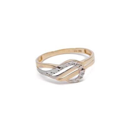 14k noi bicolor arany gyuru gyemantvesett csomo mintaval 84156