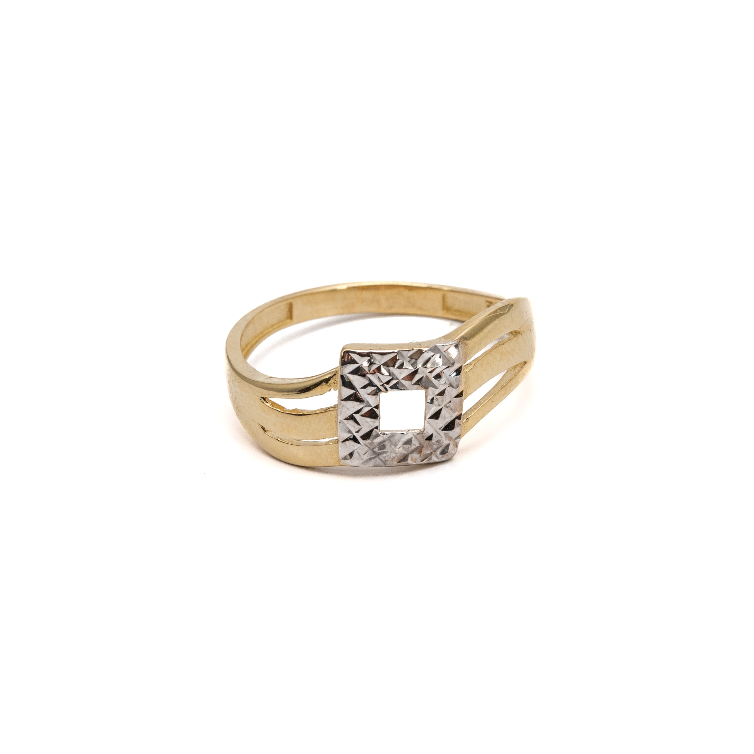 14k noi bicolor arany gyuru gyemantvesett negyzettel 84942 14k noi bicolor arany gyuru gyemantvesett negyzettel 84942