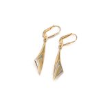 14k noi bicolor arany haromszog fulbevalo 84332