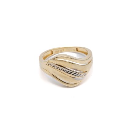 14k noi bicolor arany hullam mintas gyuru 84225