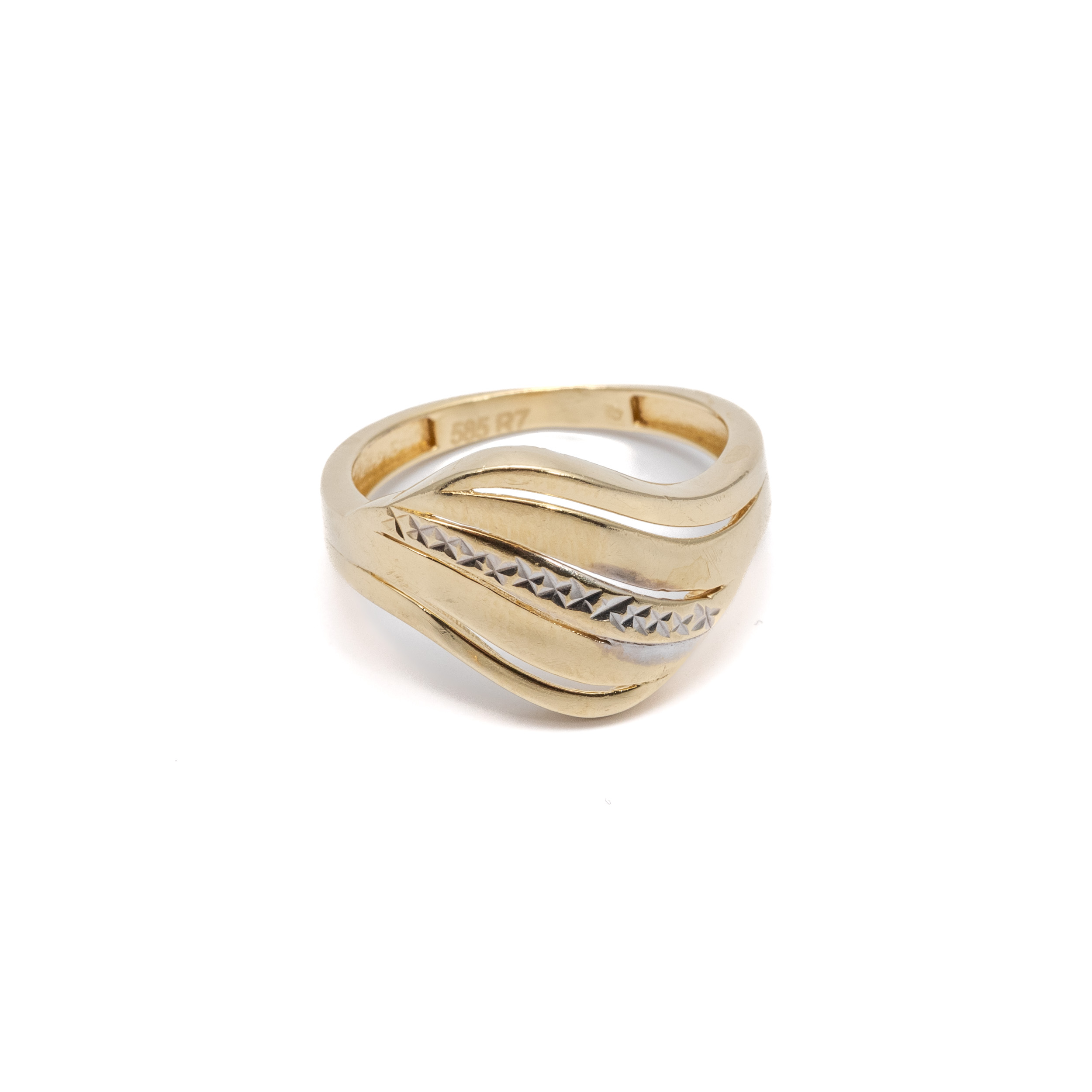 14k noi bicolor arany hullam mintas gyuru 84225 14k noi bicolor arany hullam mintas gyuru 84225
