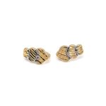 14k noi bicolor arany legyezo fulbevalo 84456