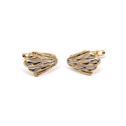 14k noi bicolor arany legyezo fulbevalo 84459