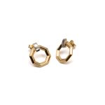14k noi bicolor arany nyolcszog fulbevalo 84896