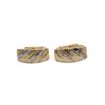 14k noi bicolor arany szeles fulbevalo gyemantvesett mintaval 84887
