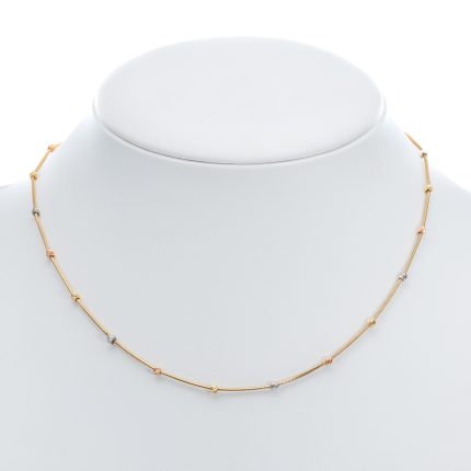 14k noi tricolor arany kigyo nyaklanc gombokkel 84574