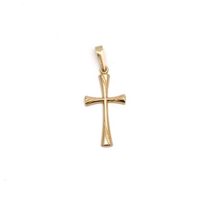 14k unisex arany ivelt szaru kereszt medal 84183