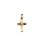 14k unisex bicolor arany kereszt medal 84184