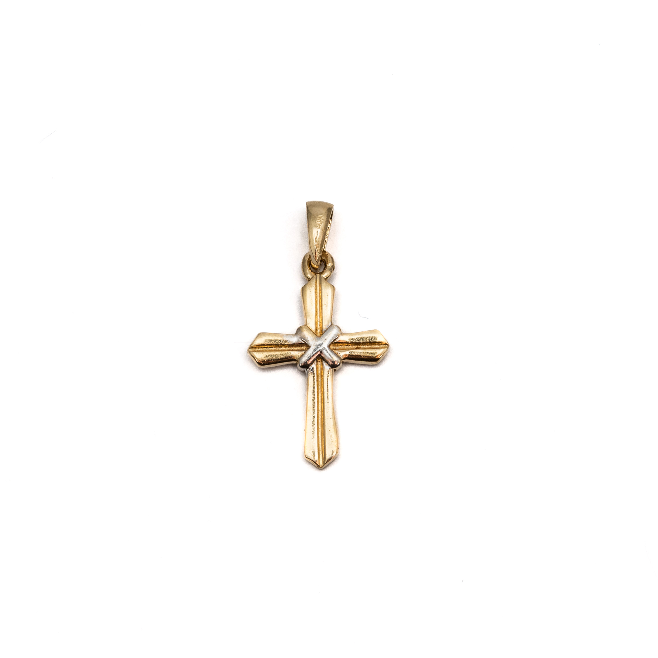 14k unisex bicolor arany kereszt medal 84184 14k unisex bicolor arany kereszt medal 84184