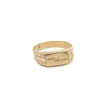 14k ferfi arany pecsetgyuru bordazott mintaval 85246