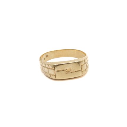 14k ferfi arany pecsetgyuru bordazott mintaval 85246
