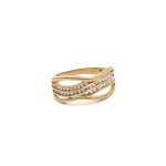 14k noi arany gyuru feher koves hullam mintaval 85226