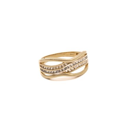 14k noi arany gyuru feher koves hullam mintaval 85226