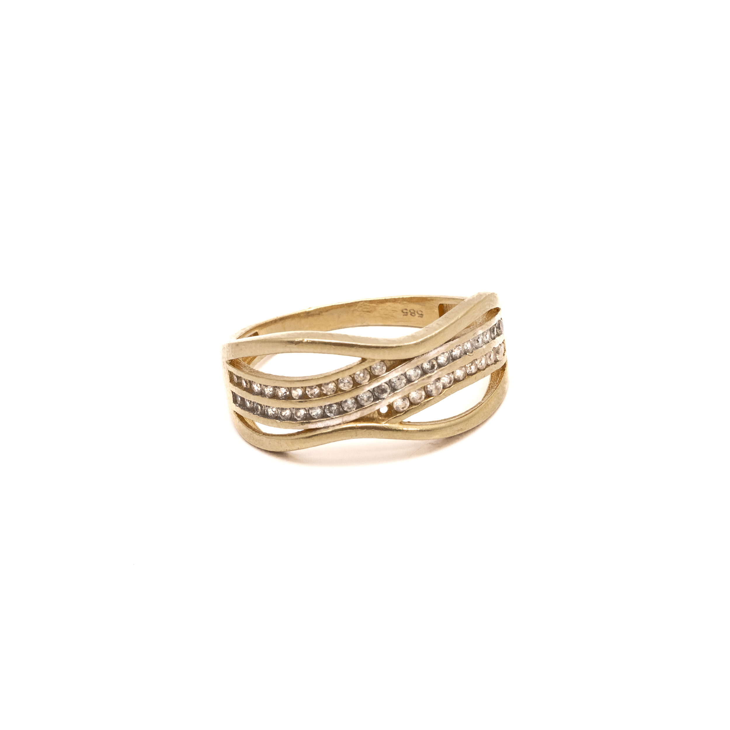 14k noi arany gyuru feher koves hullam mintaval 85226 14k noi arany gyuru feher koves hullam mintaval 85226