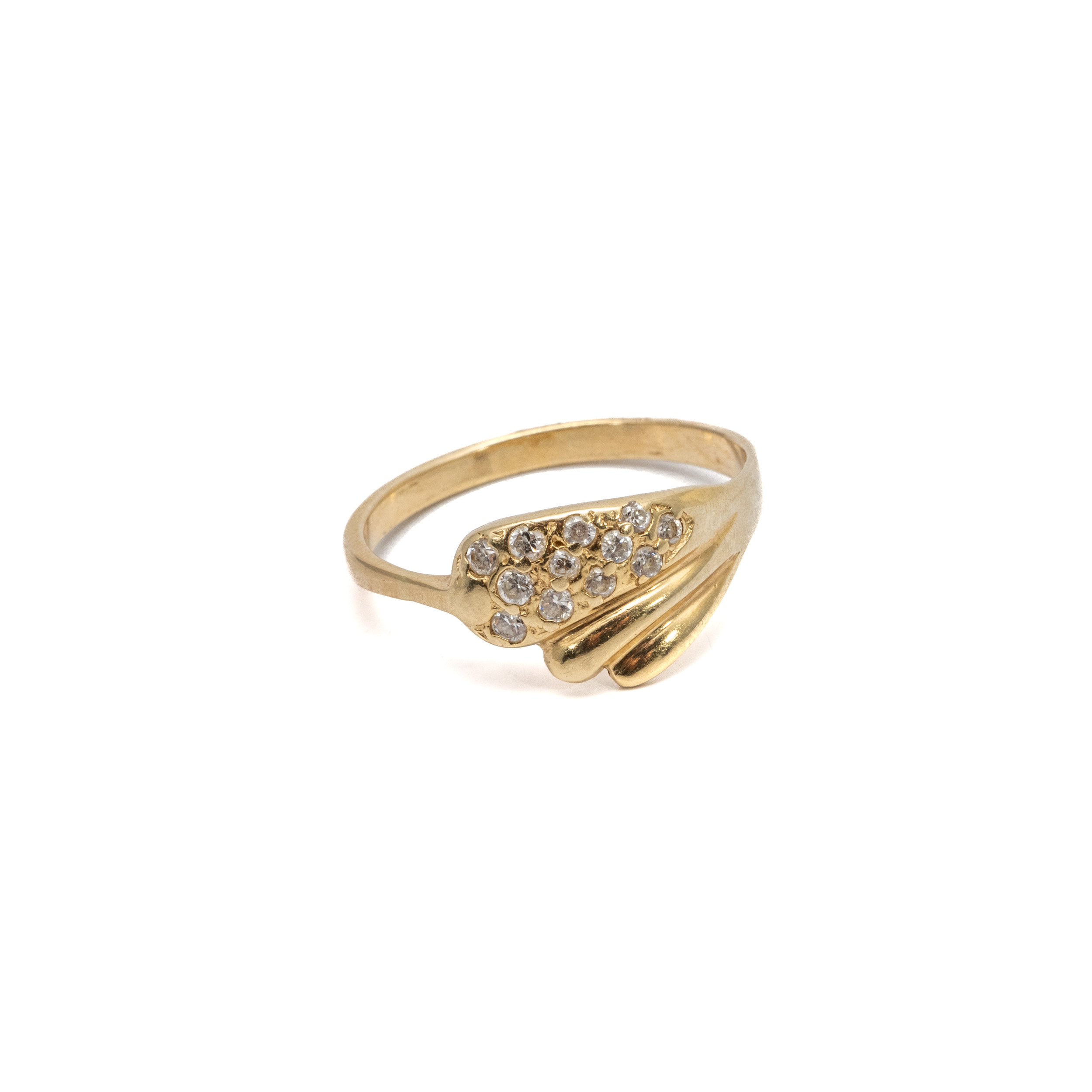 14k noi arany gyuru feher koves szarny mintaval 85278 14k noi arany gyuru feher koves szarny mintaval 85278