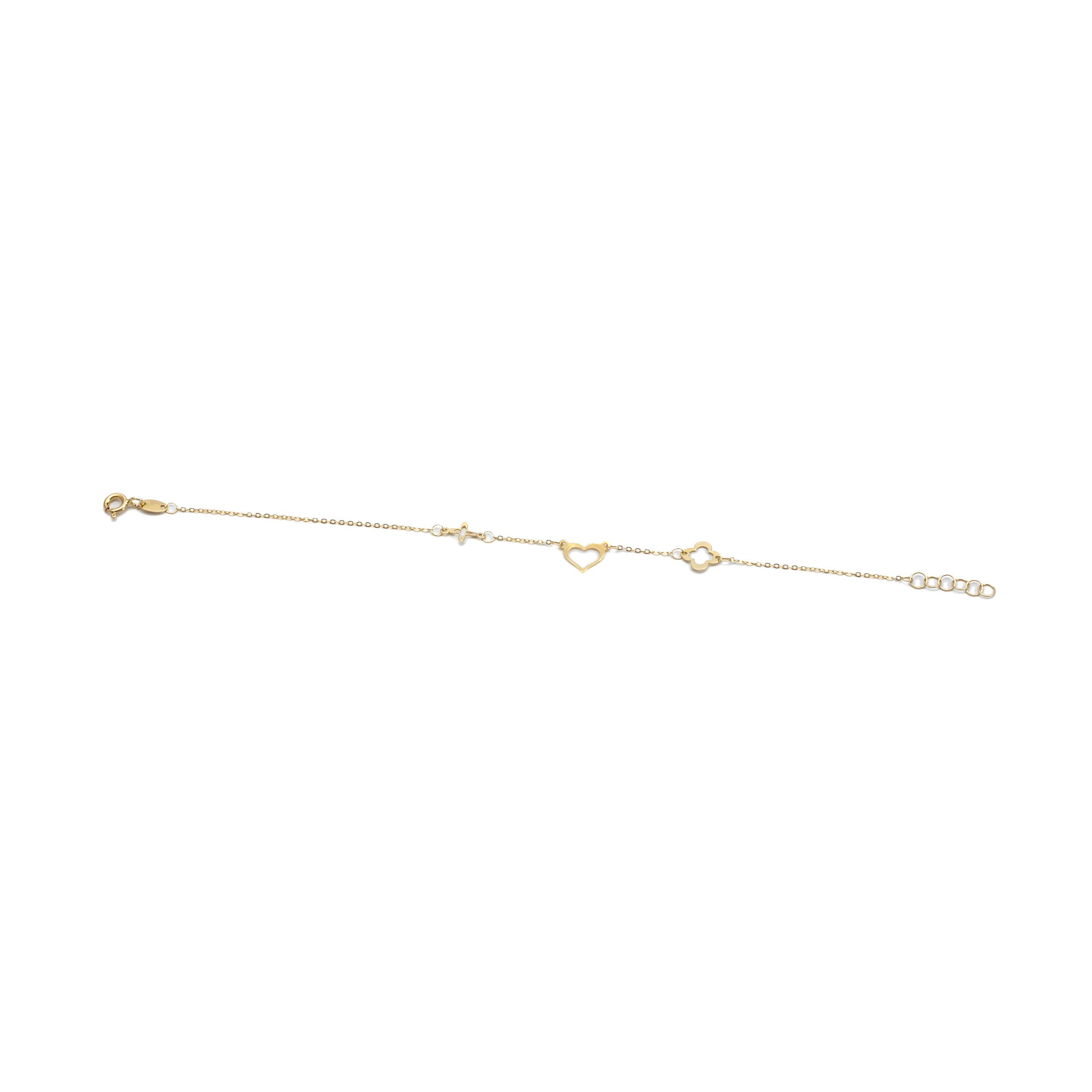 14k noi arany sziv lohere es kereszt diszitotagos karlanc 16 cm 14k noi arany sziv lohere es kereszt diszitotagos karlanc 16 cm