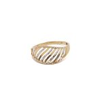 14k noi bicolor arany gyuru csikos mintaval 85218