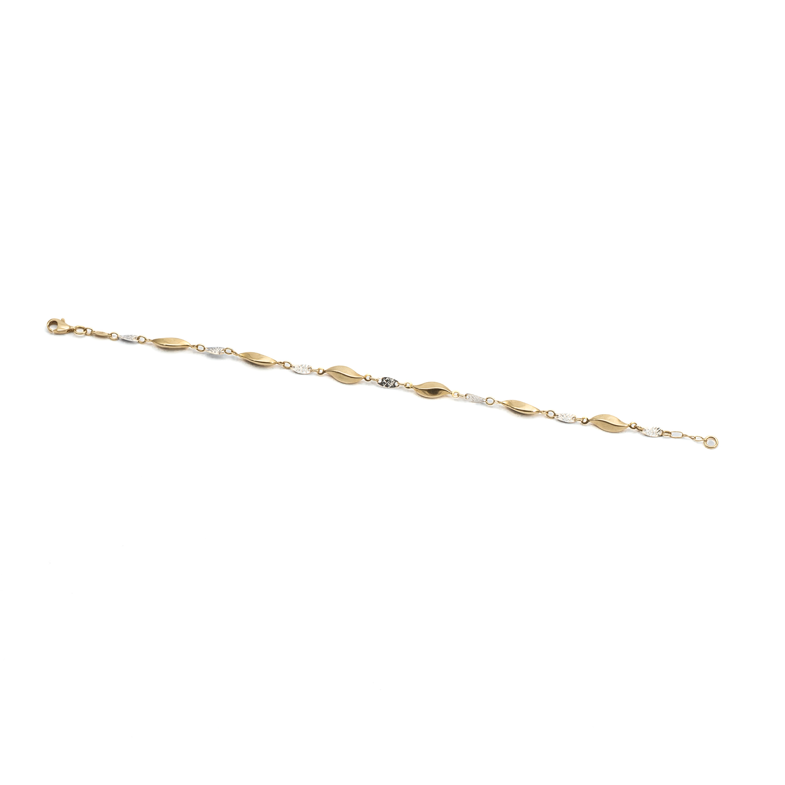 14k noi bicolor arany levelmintas karlanc 18 cm 14k noi bicolor arany levelmintas karlanc 18 cm