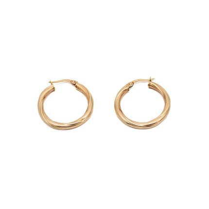 14k noi arany csavart karika fulbevalo 85796