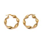14k noi arany csavart mintas fulbevalo 85733