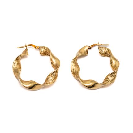 14k noi arany csavart mintas fulbevalo 85733