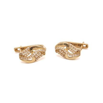 14k noi arany fulbevalo cirkonia hullammintaval 85703