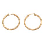 14k noi arany nagy csavart karika fulbevalo 85819