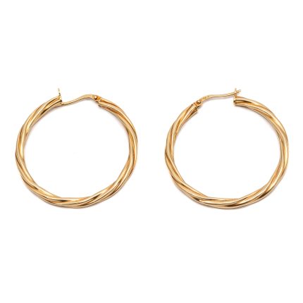 14k noi arany nagy csavart karika fulbevalo 85819