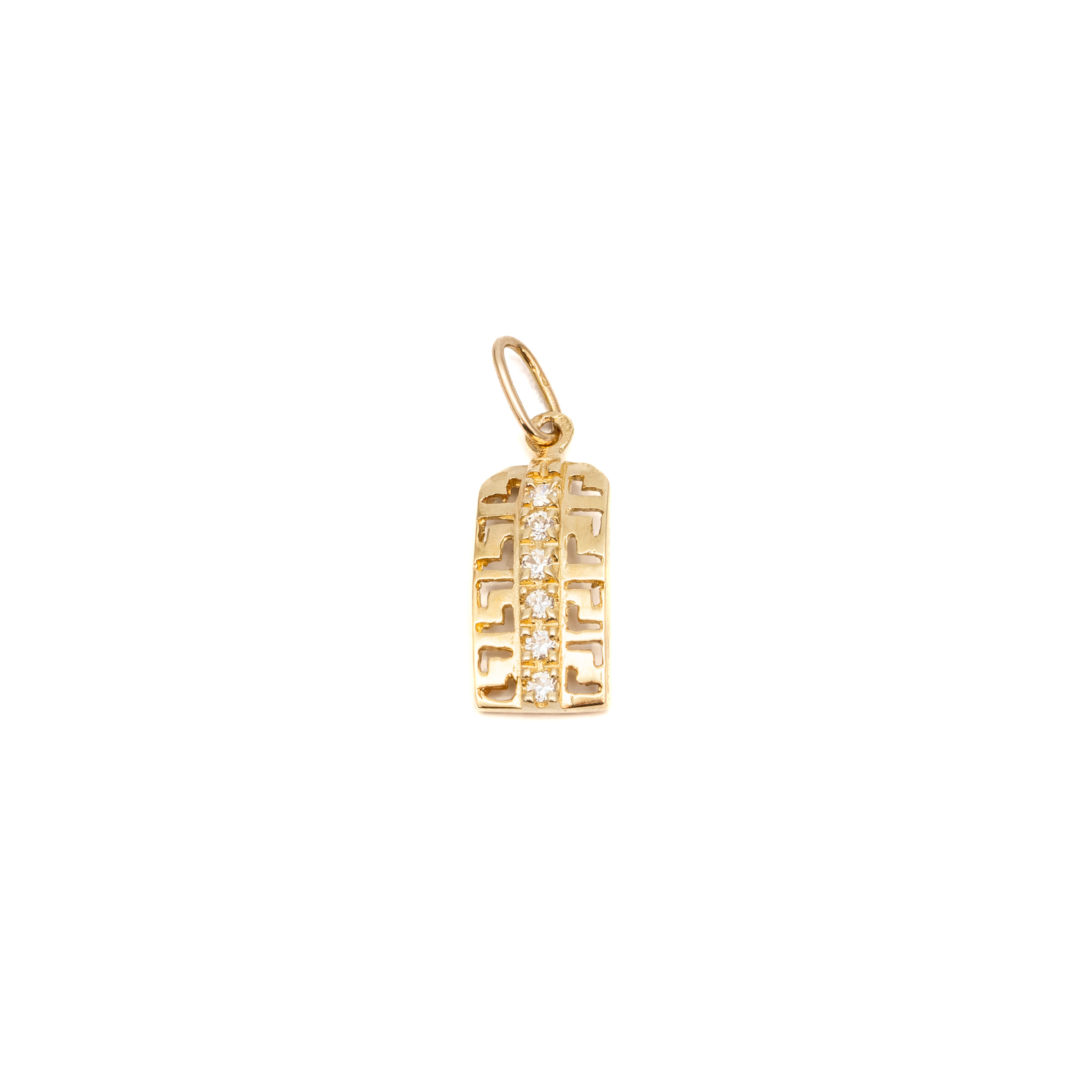 14k noi arany teglalap medal cirkonia kosorral 85675 14k noi arany teglalap medal cirkonia kosorral 85675