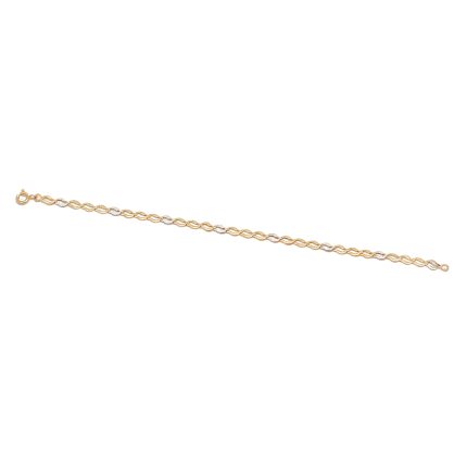 14k noi bicolor arany csavart mintas karkoto 85860