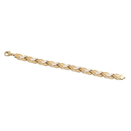 14k noi bicolor arany lapos lancszemes karkoto 85701