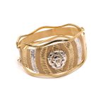 14k noi bicolor arany oroszlan mintas karperec 85756